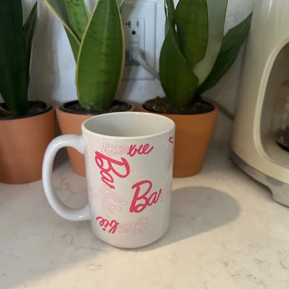 Barbie White Mug with Pink Script - Picture 2 of 4